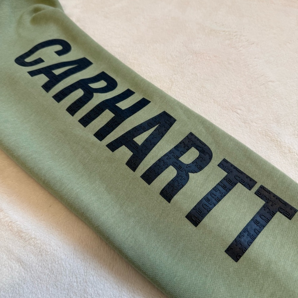 Carhartt Women’s Relaxed Fit Mid-weight Crew Neck Block Logo Sleeve Sweatshirt - Picture 4 of 10
